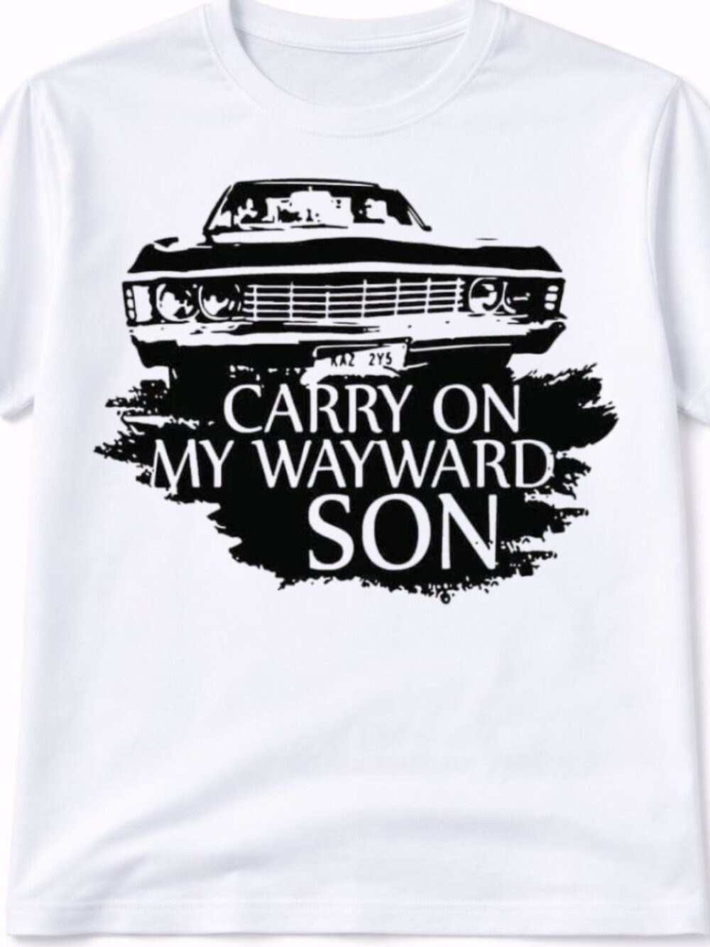 Carry On My Wayward Son Graphic T Shirt Trendy Boutique Style Tee Men Gift White